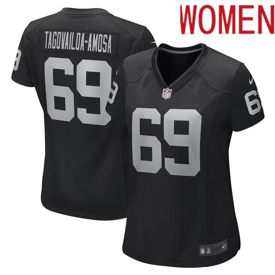 Women Las Vegas Raiders 69 Myron Tagovailoa-Amosa Nike Black Game Player NFL Jersey